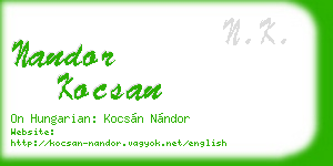 nandor kocsan business card